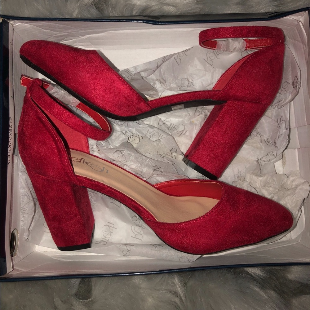Refresh Red Strap Heels NWT